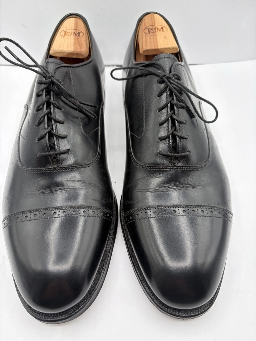 Johnston & Murphy Crown Aristocraft Men's Dress Shoes Captoe Black Leather 9 D